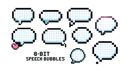 Pixel Art Speech Bubbles Collection