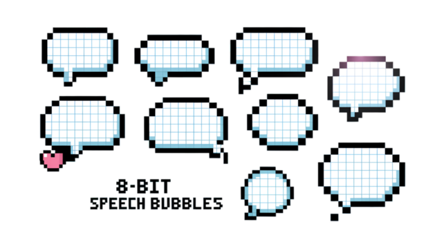 Pixel Art Speech Bubbles Collection