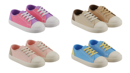 Assortment of Colorful Canvas Sneakers