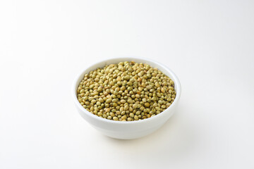 Indian food or spice called coriander isolated on white background  