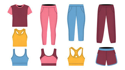 Athletic Apparel Collection: Tops, Bottoms, and Shorts