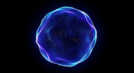 Enchanting Orb of Vibrant Blue Particles Dancing with Cosmic Energy and Light