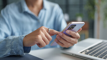 Businessman with Smartphone working mobile devices cell telephone technology e-commerce smartphone business professional investor working new start up project