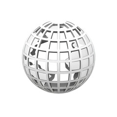 Global Network Connection: Abstract White Globe PNG stock asset