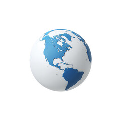 Naklejka premium Global Earth Icon, World Map, Blue Planet, Transparent PNG Background stock asset