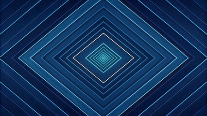 Abstract Geometric Tunnel of Blue Squares Creating a Hypnotic Illusion Perfect for Modern Design and Backgrounds