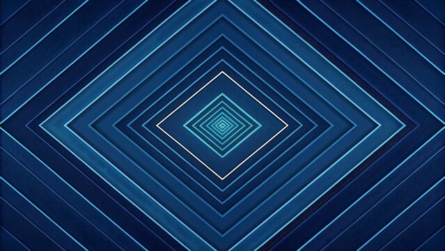 Abstract Geometric Tunnel of Blue Squares Creating a Hypnotic Illusion Perfect for Modern Design and Backgrounds