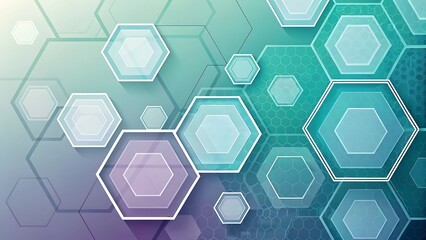 Abstract Hexagon Background with Gradient Colors for Science Technology and Business Presentations and Designs with Clean Minimalist Aesthetic