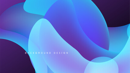 Abstract fluid shapes, vibrant blues, purples, gradients. Modern design element, dark background creates contrast, smooth transitions.