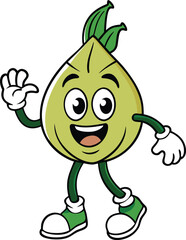 Vector art of cartoon garlic bulb character