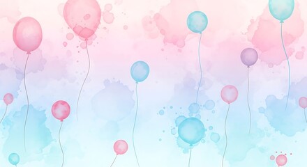 Pastel Balloons Floating in Air.