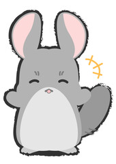 喜んでいるチンチラ_Happy Chinchilla