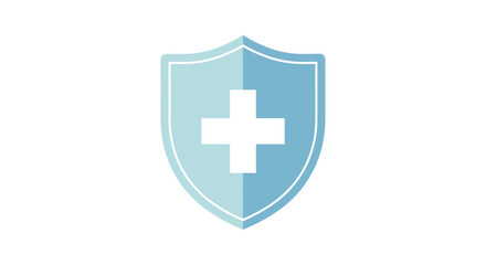 Obraz premium Stylized medical shield in light blue tones symbolizes healthcare safety and protection