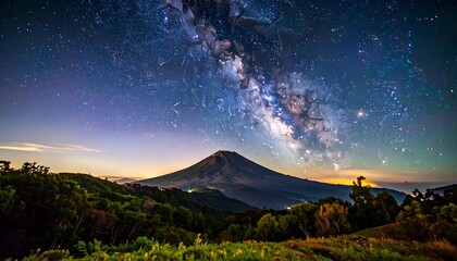 Majestic Milky Way Arching Over Mountain Peak