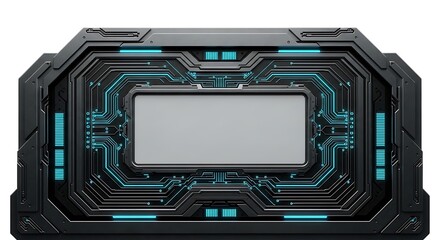 Futuristic Technology Box with Circuit Board Design.