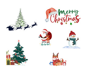 Merry Christmas, Clipart Holiday, Santa Claus, Winter Clip art 