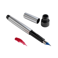 Refillable ink pen with isoleted on transparent background .