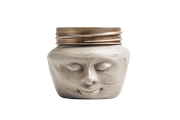 Clay mask jar on a white background