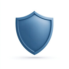 Blue shield icon with smooth surface and glossy finish