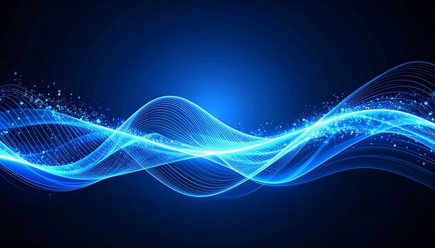 Abstract glowing blue wave design