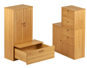 Collection of Wooden Cabinet Furniture Designs, isolated on transparent background PNG