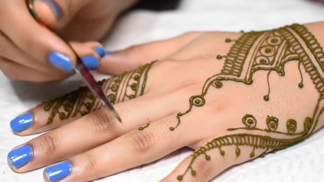 henna tattoo on hands of a woman