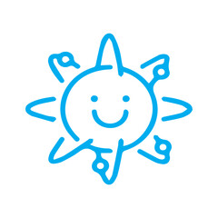 Smiling Tech Sun Icon