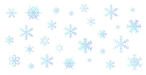 グラデーションの雪の結晶の壁紙　パターン　背景イラスト　ベクター素材