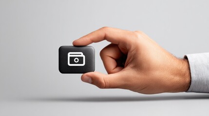 Accessing Digital Wallet - Fintech Business Tech Concept with Copy Space