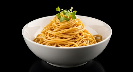 Golden Stir-fried Noodles in a Bowl.