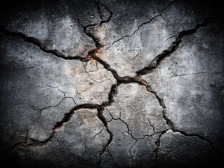 Obraz premium Cracked, dark gray earth