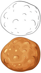 Hand Drawn and Colored Japanese Rice Cracker Illustration