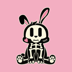 RABBITT SKULL FUNNY CUTE VECTOR