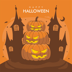 vector happy halloween poster template