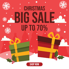 Hand Drawn Merry Christmas Sale Instagram Feed Vector