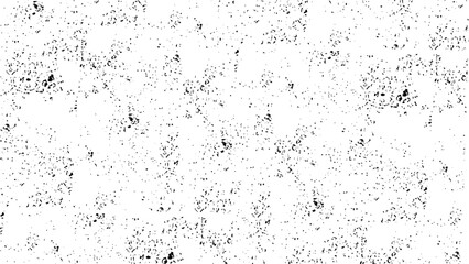 Distressed black texture. Dark grainy texture on white background. Rusted white effect. Grunge design elements. Vector illustration.