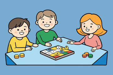 Playful Cartoon Cat Illustration Adorable Kitten Engaging in Fun Activities