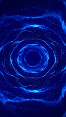 Blue Energy Vortex Tunnel Abstract Art