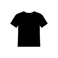 Black tshirt  sunglasses silhouette vector flat illustration on white background.
