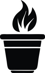 Iconic torch flame in pot silhouette symbolizing energy inspiration and achievement