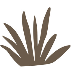 Dark desert plant illustration with spiky leaves, flat minimal style, isolated on white background for desert scenery.