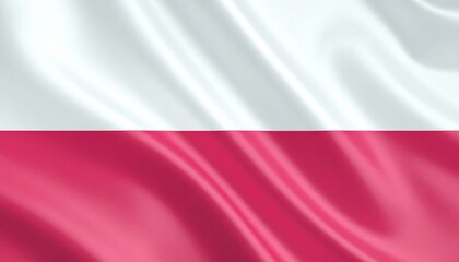 Obraz premium Poland national flag with two equal horizontal stripes—white on top and red below—symbolizing peace and valor.