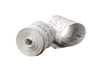 Payment slip on a transparent background