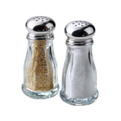 Salt and pepper shakers isoleted on transparent background.