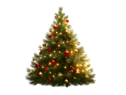 Christmas tree decoration on a transparent background