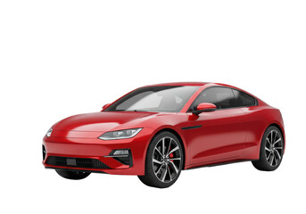 Sleek red coupe car modern automotive design, luxury transportation, lifestyle, and racing performance concept isolated on white background