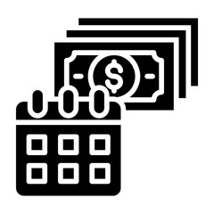 Monthly Payout Icon Glyph Style Vector Illustration