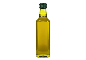 Full shot rectangular olive oil bottle packaging design isolated on white background