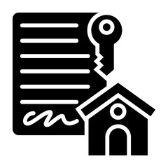 Rental Agreement Icon Glyph Style Vector Illustration
