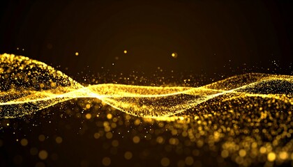 Abstract golden particle wave design